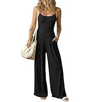 Relipop Women Summer Scoop Neck Spaghetti strap Wide Leg Jumpsuits 2026 Casual One Piece Jumper R... | Amazon (US)