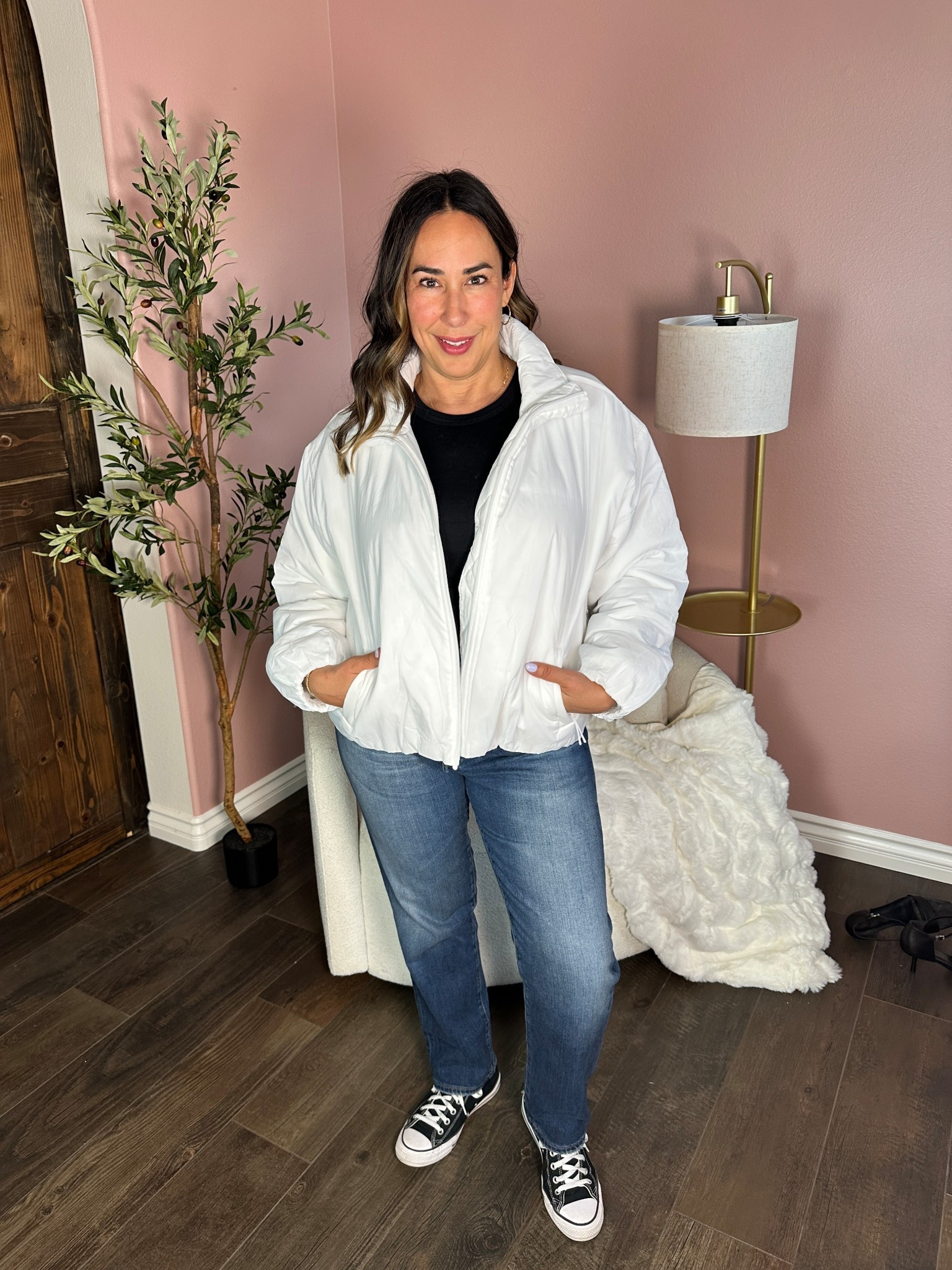 Here's a pretty white winbreaker bomber!

#LTKU #LTKSeasonal #LTKStyleTip