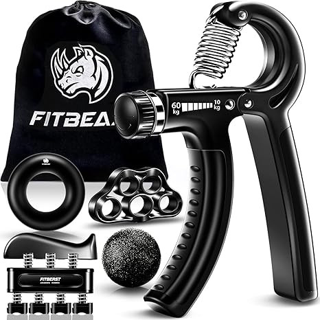 FitBeast Hand Grip Strengthener Workout Kit (5 Pack) Forearm Grip Adjustable Resistance Hand Grip... | Amazon (US)