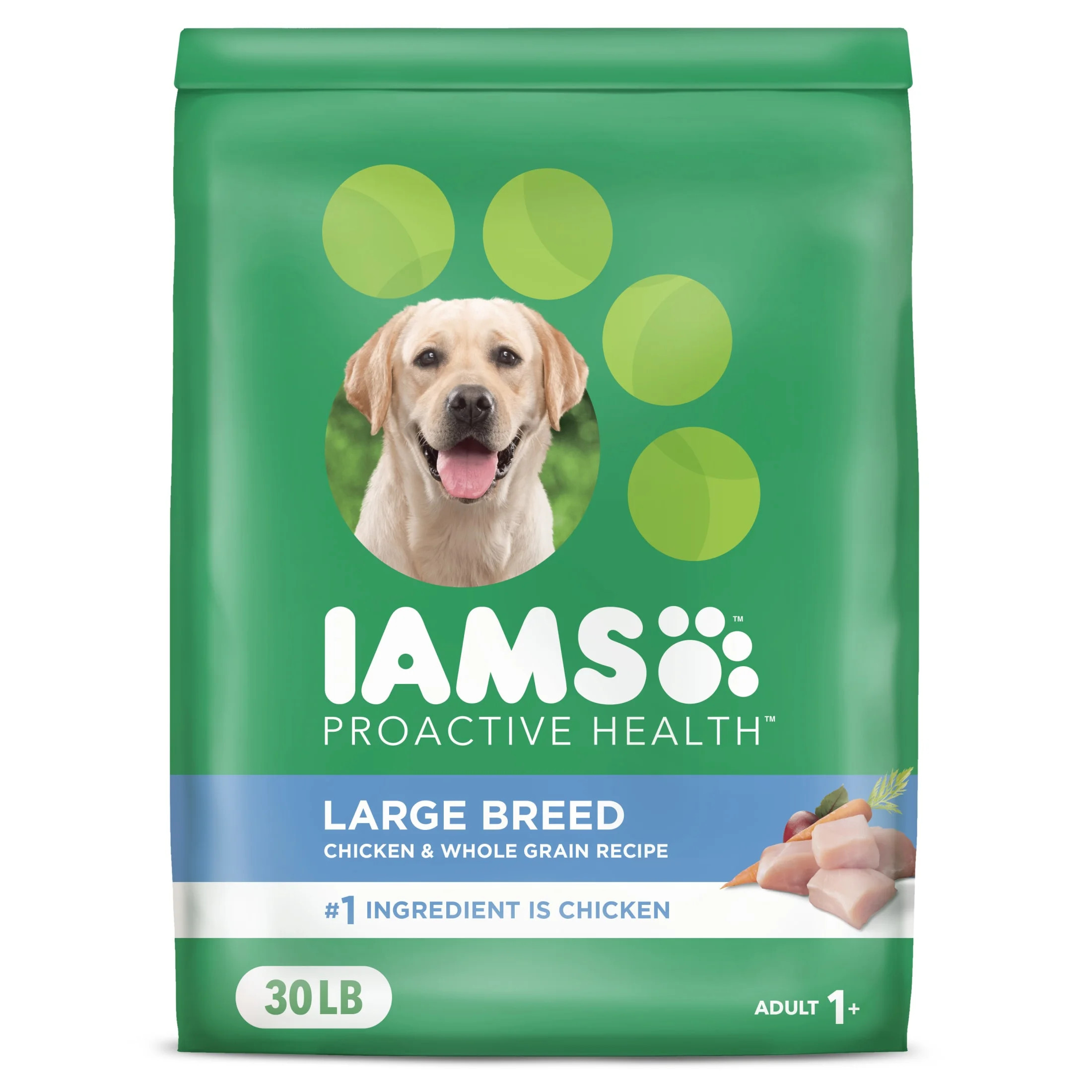 Iams Proactive Health Large Breed Dry Dog Food With Real Chicken, 30 Lb. Bag | Walmart (US)