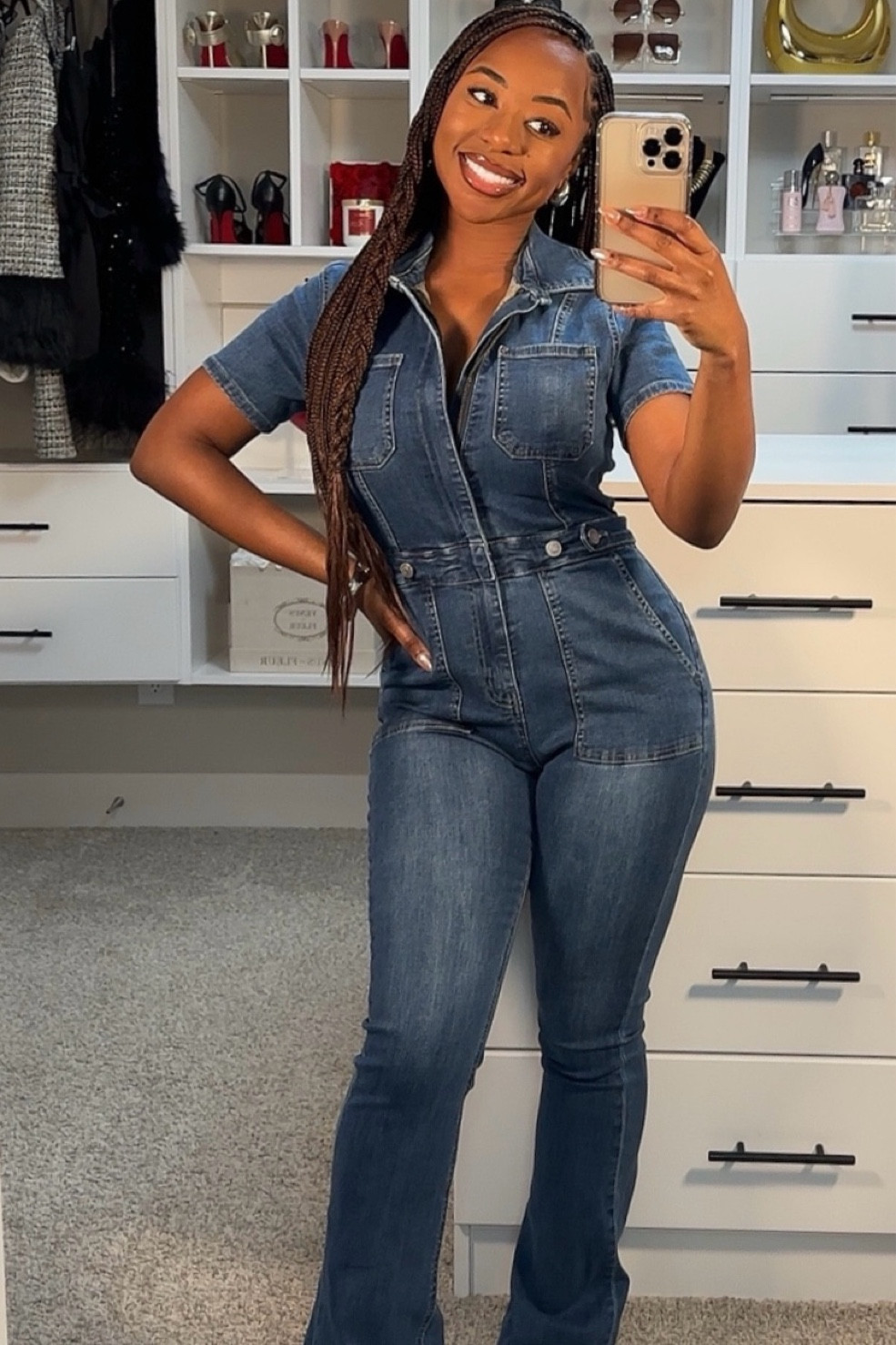 Denim jumpsuit. Snug fit but true to size!

#LTKStyleTip #LTKFindsUnder50 #LTKFindsUnder100
