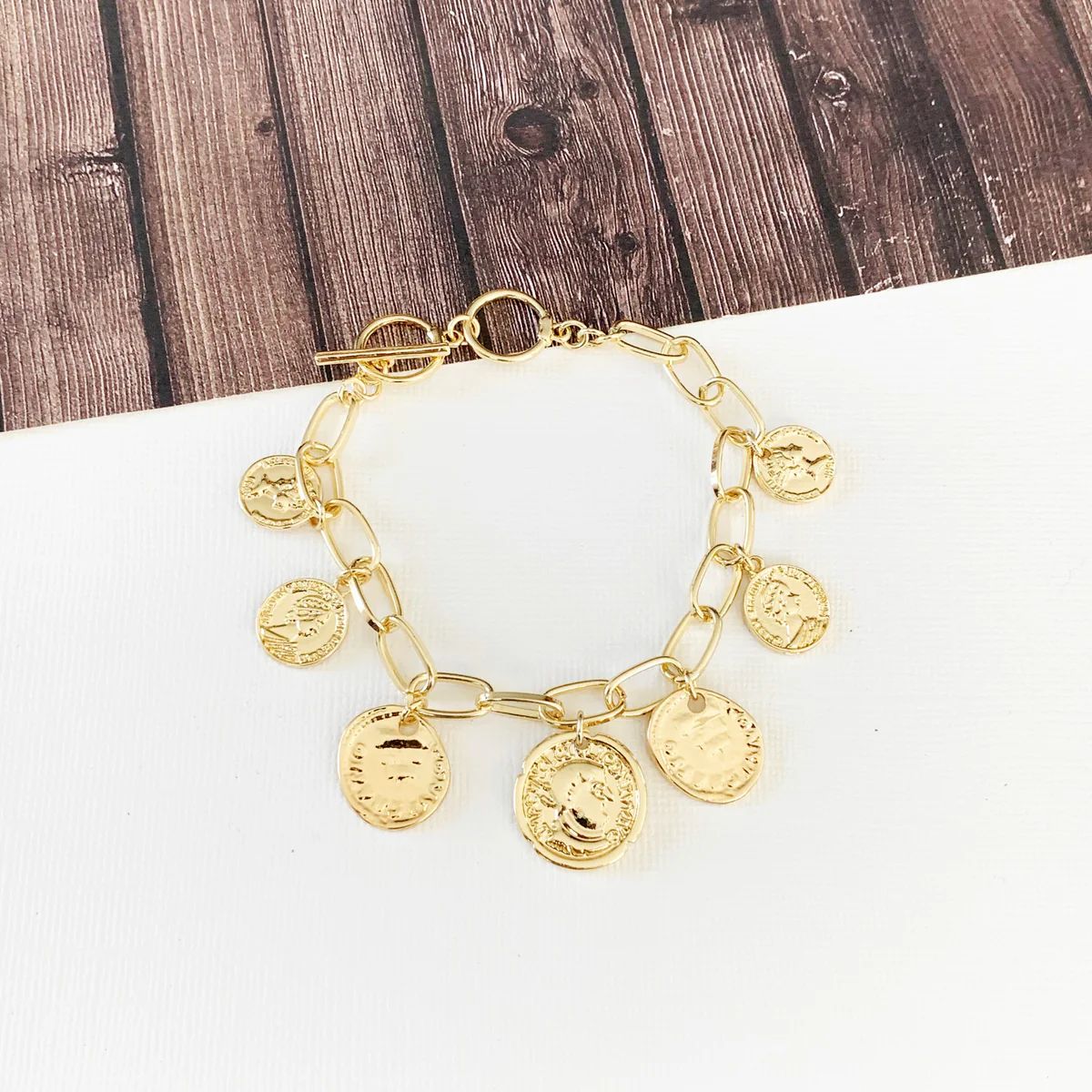 Boutique Bracelet Collection :: Gold Coin Charm Bracelet | Baubles & Bits