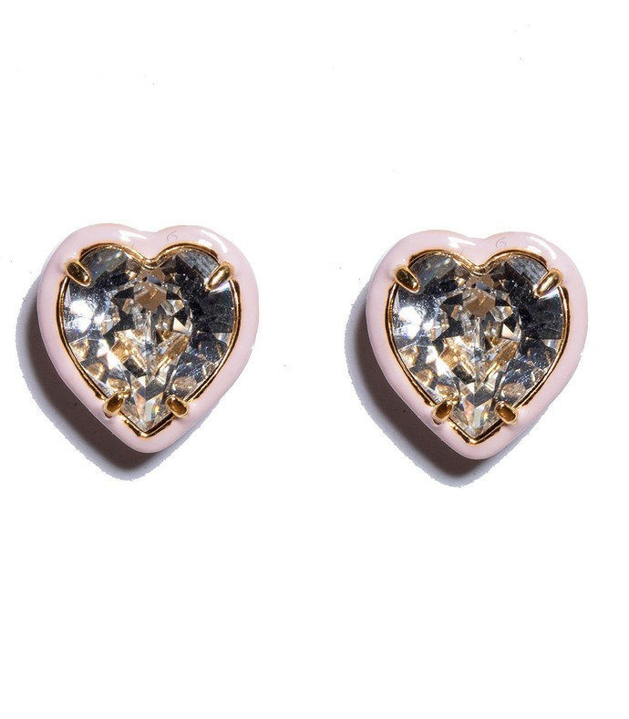 Lele Sadoughi Swarovski Crystal Heart Stud Earrings - ShopBAZAAR | Shop BAZAAR