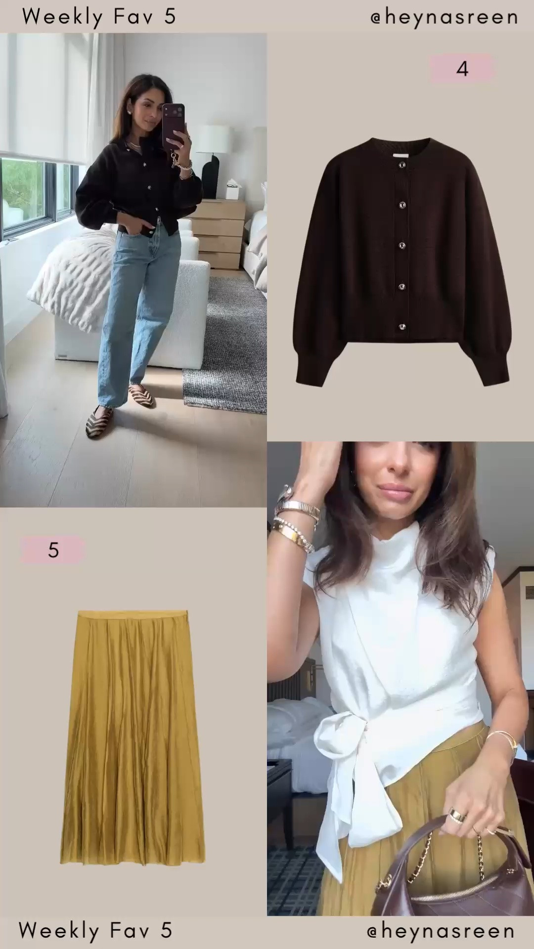 Fav 5:
#4: H&M cardigan
#5: Zara skirt