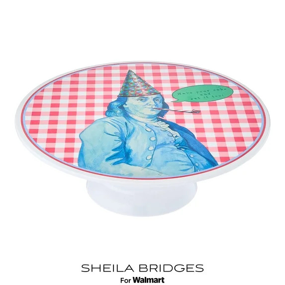 Sheila Bridges Philadelphia Collection 12" Benjamin Franklin Cake Stand, Multicolor | Walmart (US)