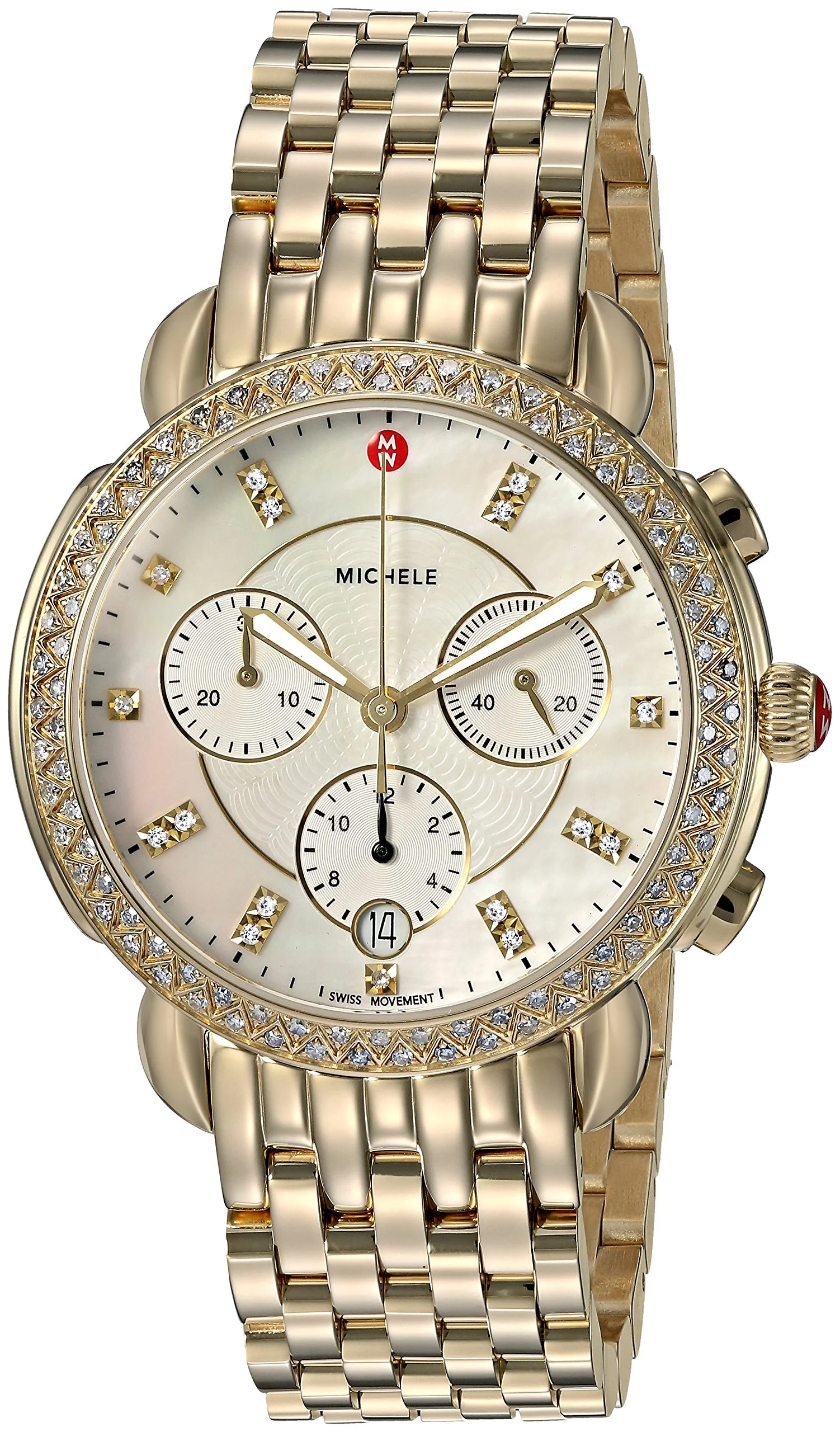 Michele Women's Sidney Chronograph Diamond 38mm Watch MWW30A000008 | Walmart (US)