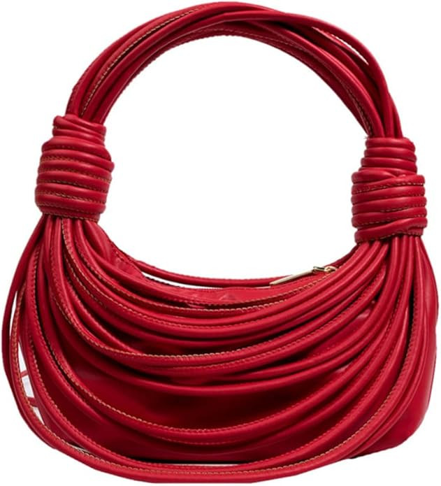 Tngan Women Fashion Woven Handbag PU Leather Satchel Creative Noodles Style Crossbody Bag | Amazon (US)