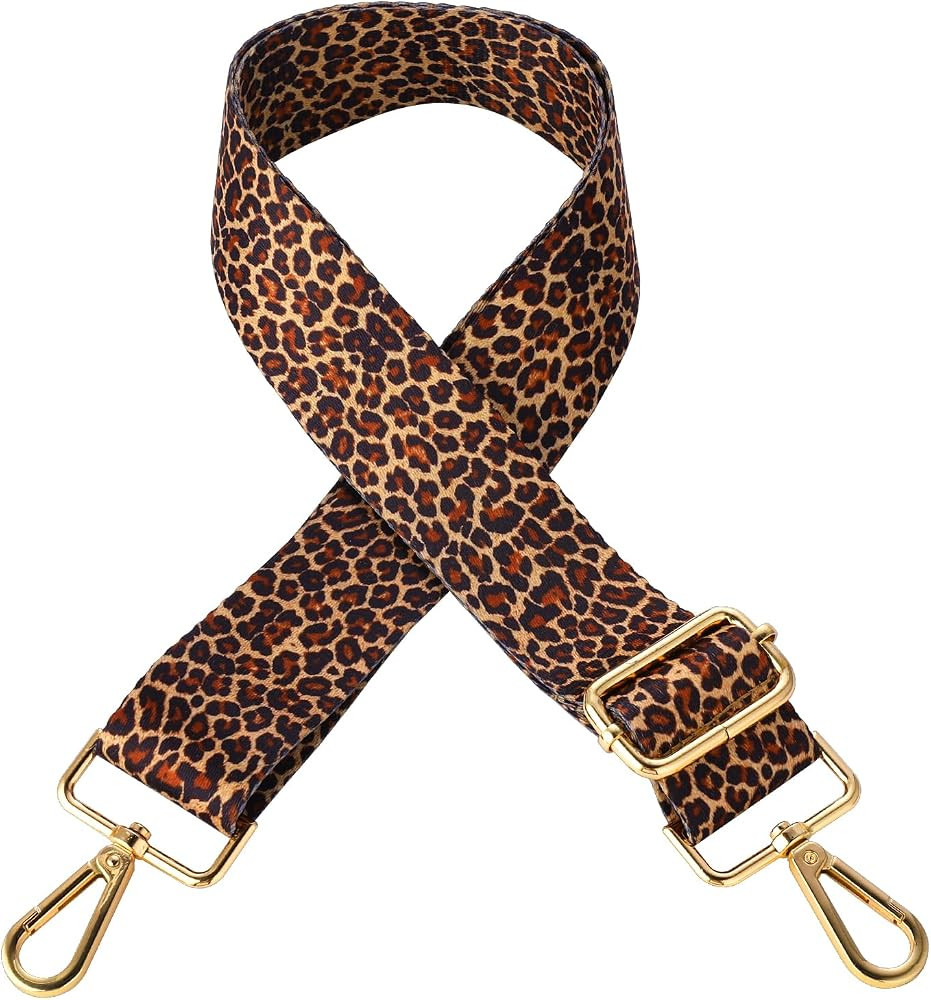 Replacement Purse Strap, Leopard Print Adjustable Wide Shoulder Handbag Strap Crossbody Bag Strap... | Amazon (US)