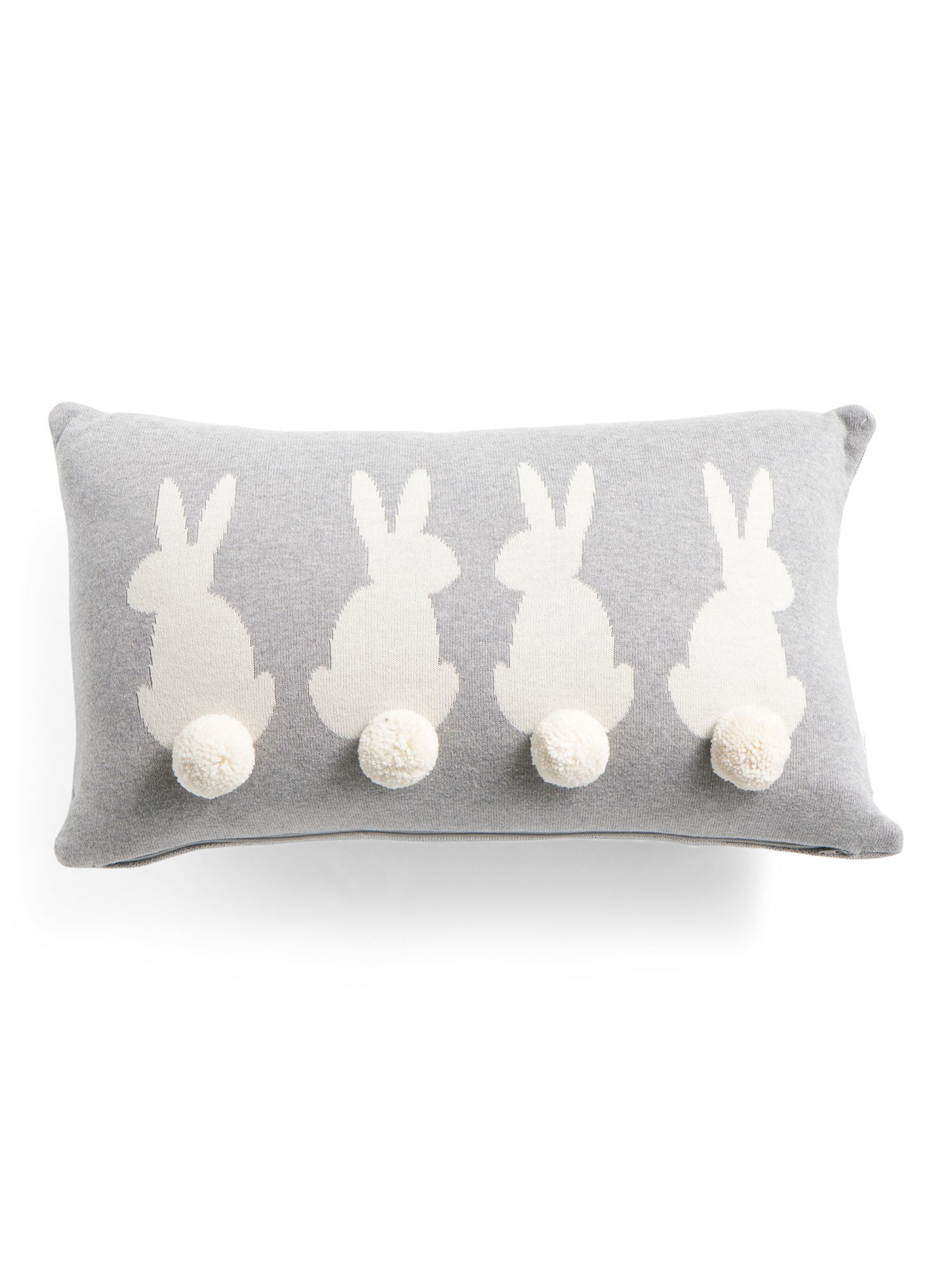 12x20 Knit 4 Bunnies Pillow With Pom Poms | The Global Decor Shop | Marshalls | Marshalls