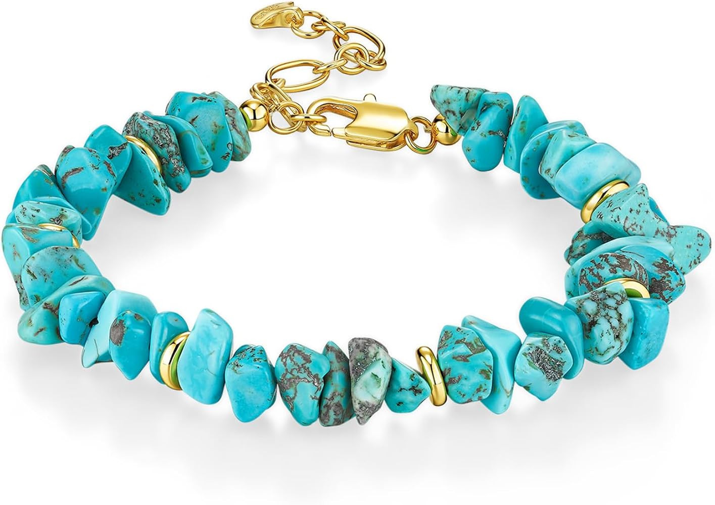 SNGIA Gold Plated Beaded Bracelet for Women Adjustable Pearl Shell Turquoise Gemstone Bracelet Ch... | Amazon (US)