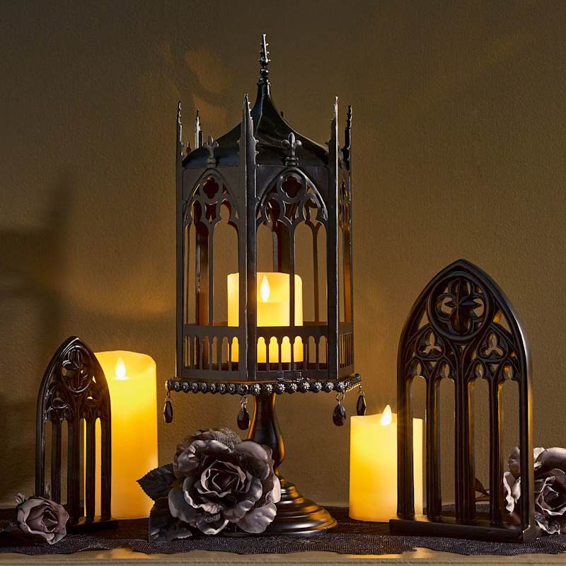 Black Wooden Gothic Arch Décor, 8" | At Home