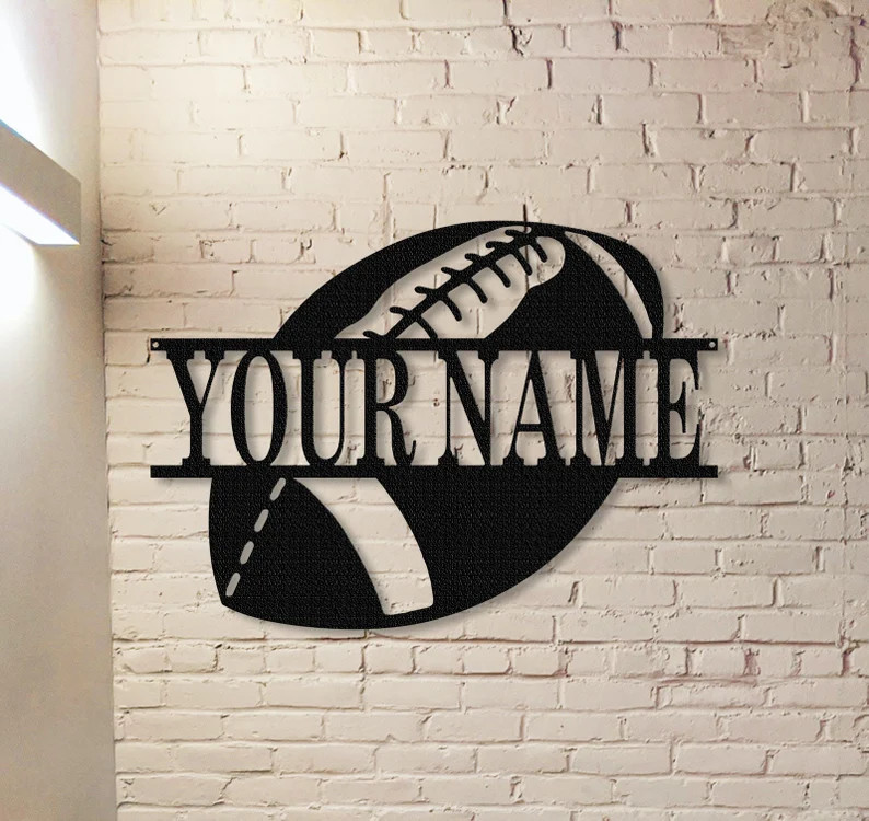 Football Sign,custom Football Metal Sign,football Name Sign, Metal Football Number Sign, Personal... | Etsy (US)
