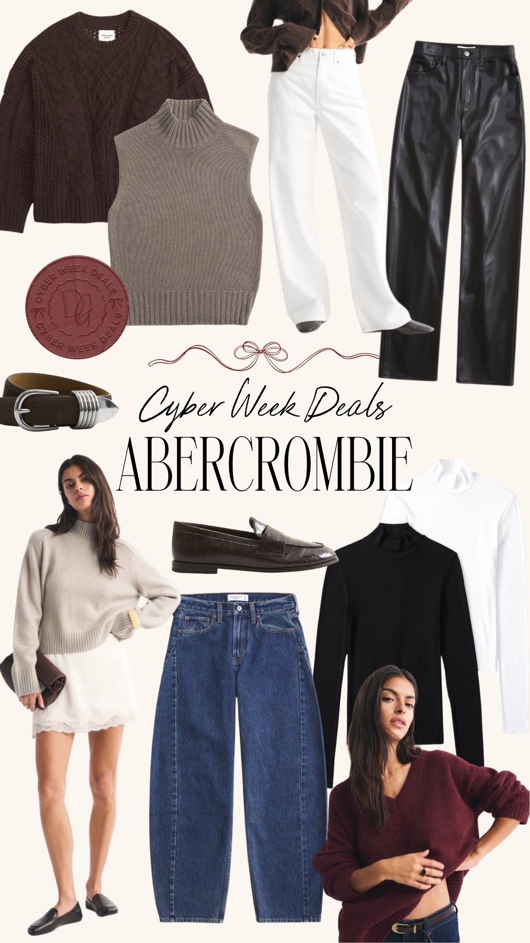 Abercrombie Cyber Monday is on! 25-50% off and use code AFCYBER for an additional stackable 15%. Best sale of the year!!

Abercrombie cyber Monday, Black Friday deals, leather pants, winter outfits, holiday outfits, barrel jeans, sleeveless sweater, cozy outfits, oversized sweater

#LTKHoliday #LTKGiftGuide #LTKCyberWeek