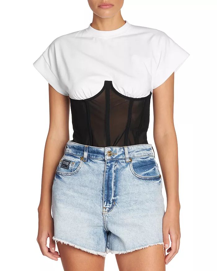 Mixed Media Corset Top | Bloomingdale's (US)