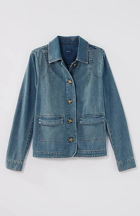 Curved-Hem Denim Jacket | J. Jill