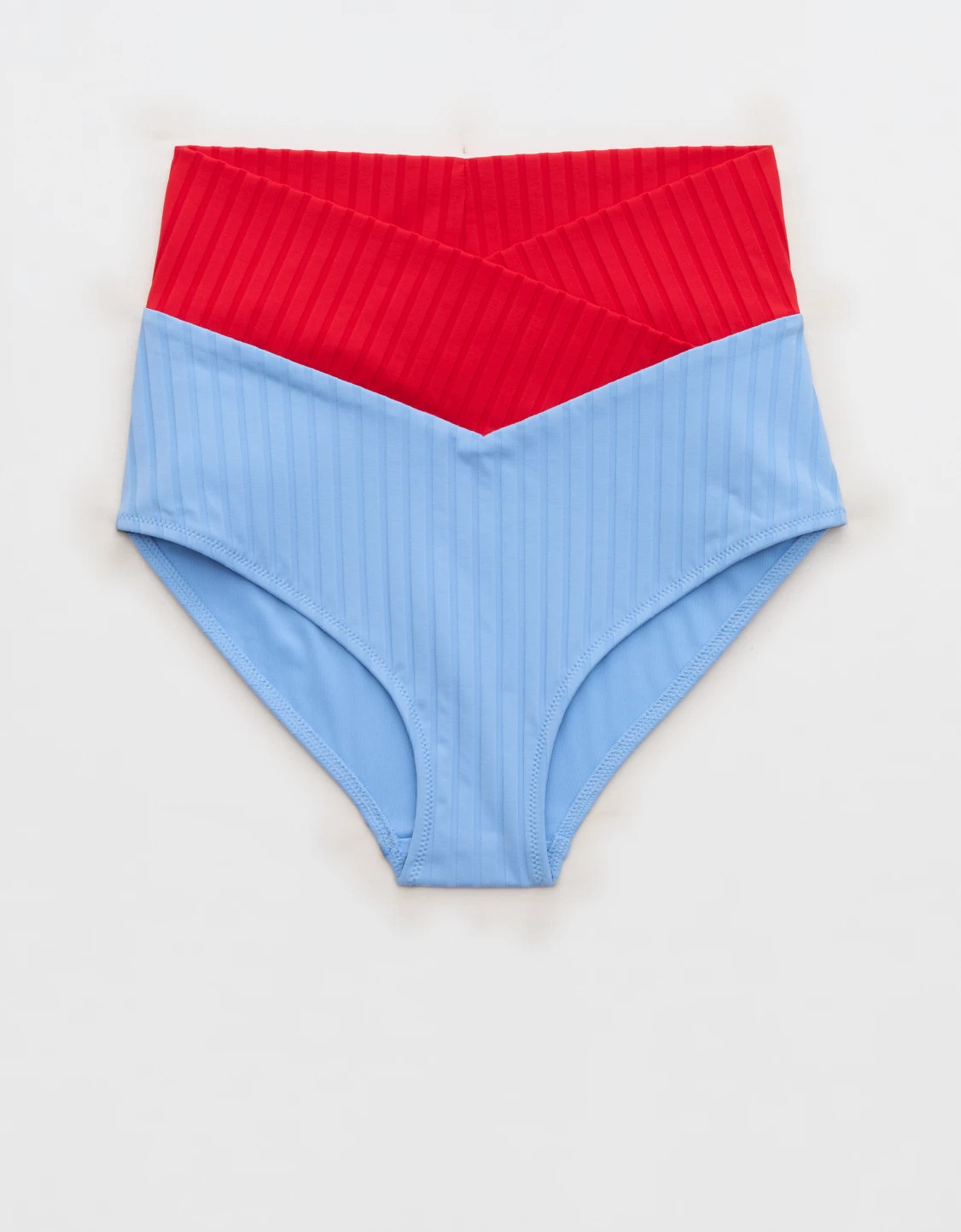 Aerie Ribbed High Waisted Full Coverage Bikini Bottom | Aerie