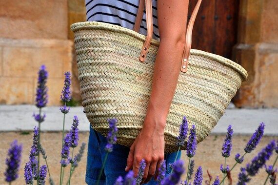 straw bag Handmade with long handles - ref 7, Summer bag, palm tree leaves bag, straw basket, fre... | Etsy (US)