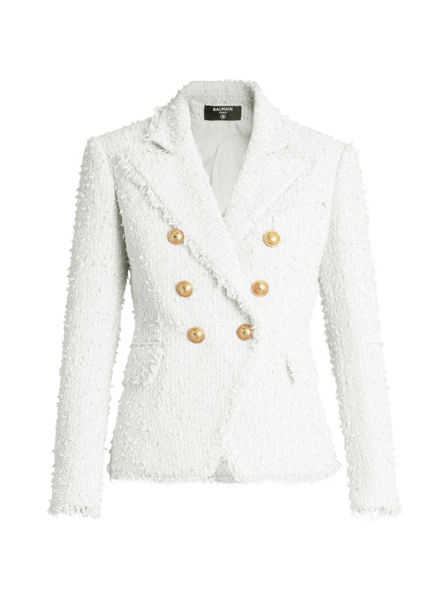 Double-Breasted Tweed Jacket | Saks Fifth Avenue