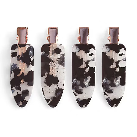 Kitsch Eco Friendly Creaseless Clip 4pc Set Black Terrazzo, One Size, Black | JCPenney