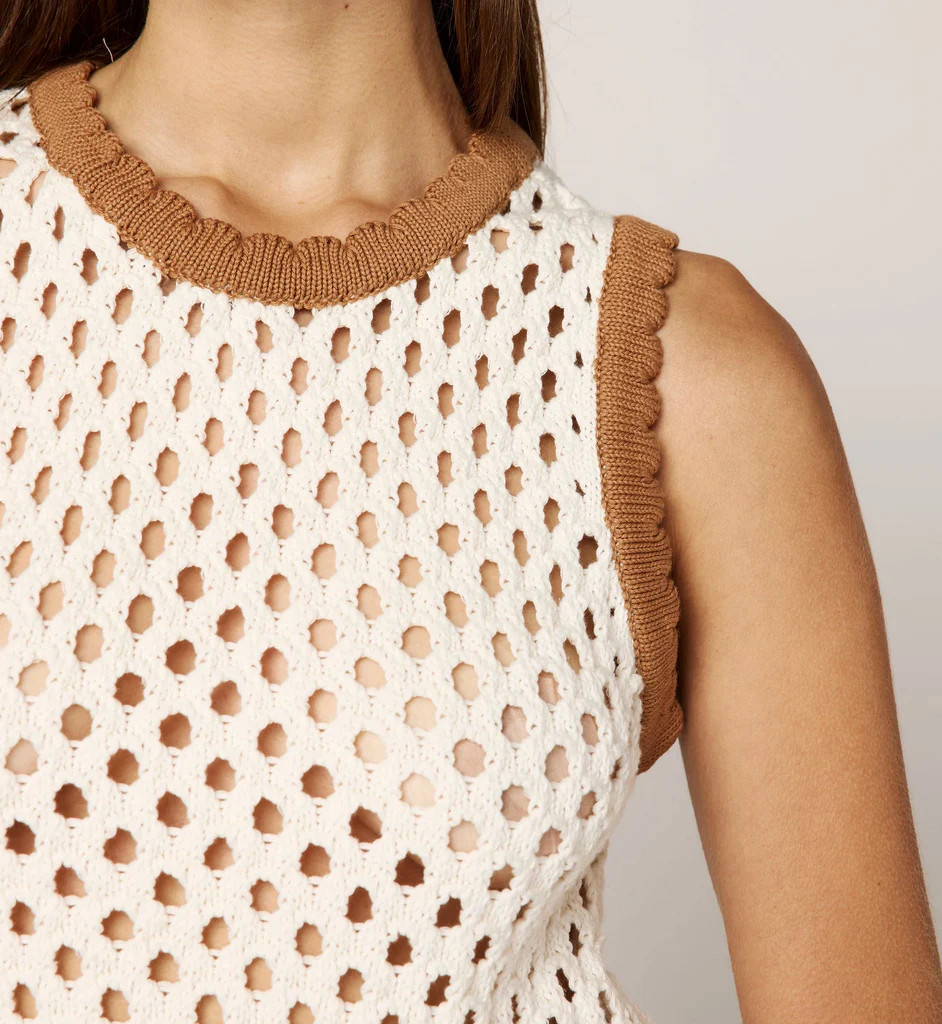 Brownwyn Sweater Top | Ivory/Brown | Cleobella