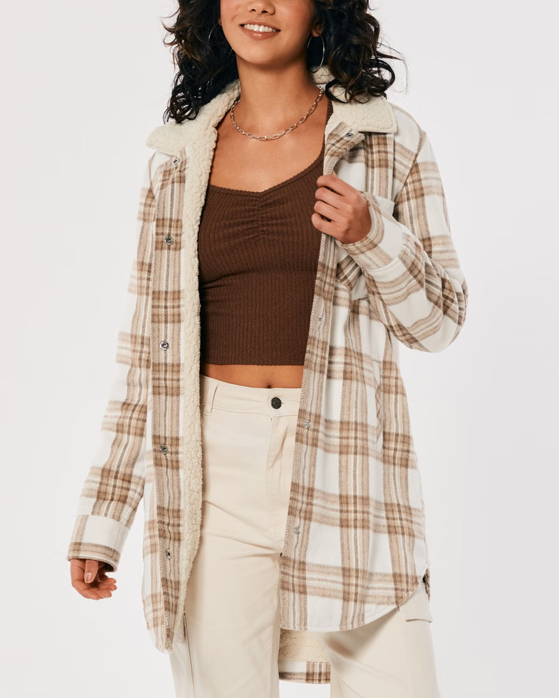 Women's Sherpa-Lined Shirt Jacket | Women's Jackets & Coats | HollisterCo.com | Hollister (US)