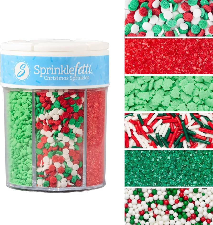 Sweets Indeed Christmas Sprinkles Mix – 6-Cell Holiday Assortment 6.45 oz | Edible Jimmies, Non... | Amazon (US)