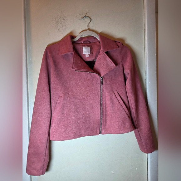 Lauren Conrad Womens Pink Suede/Velvet Cropped Jacket Size S Boho | Poshmark