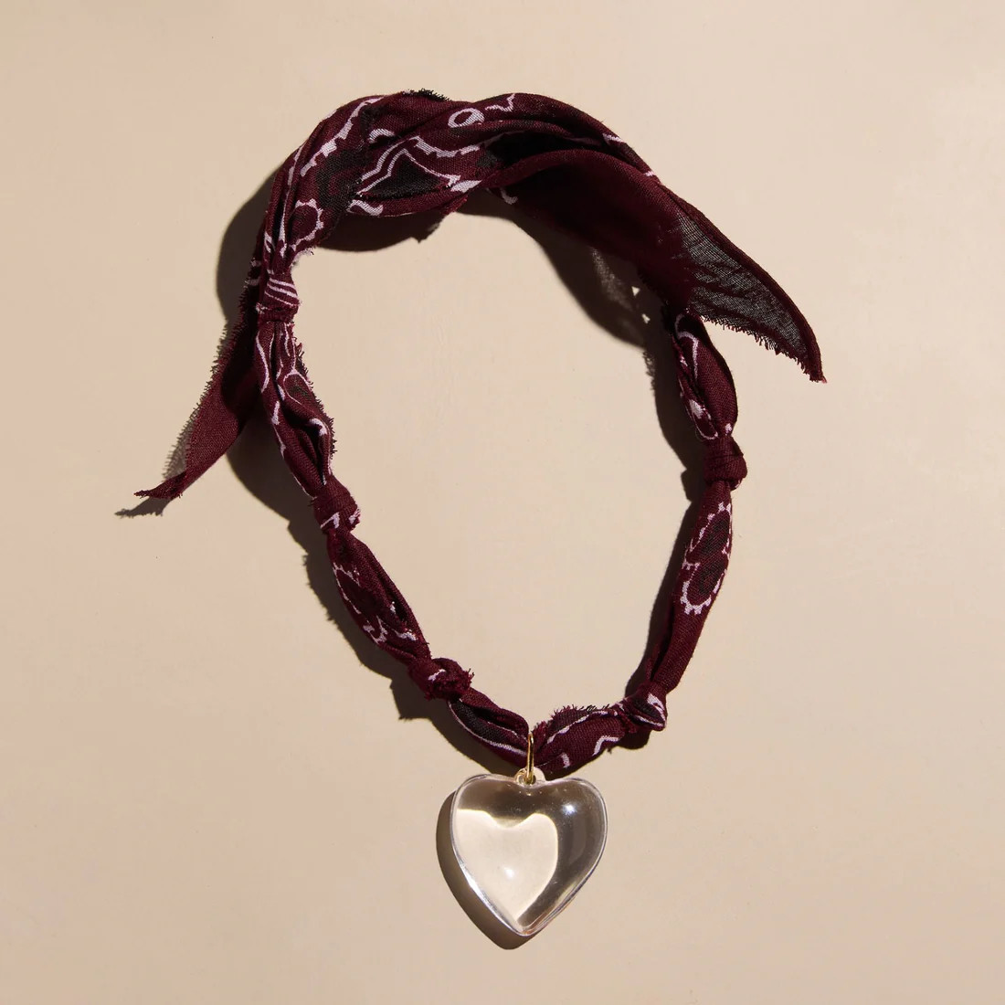Burgundy Bandana Necklace | Nickel and Suede