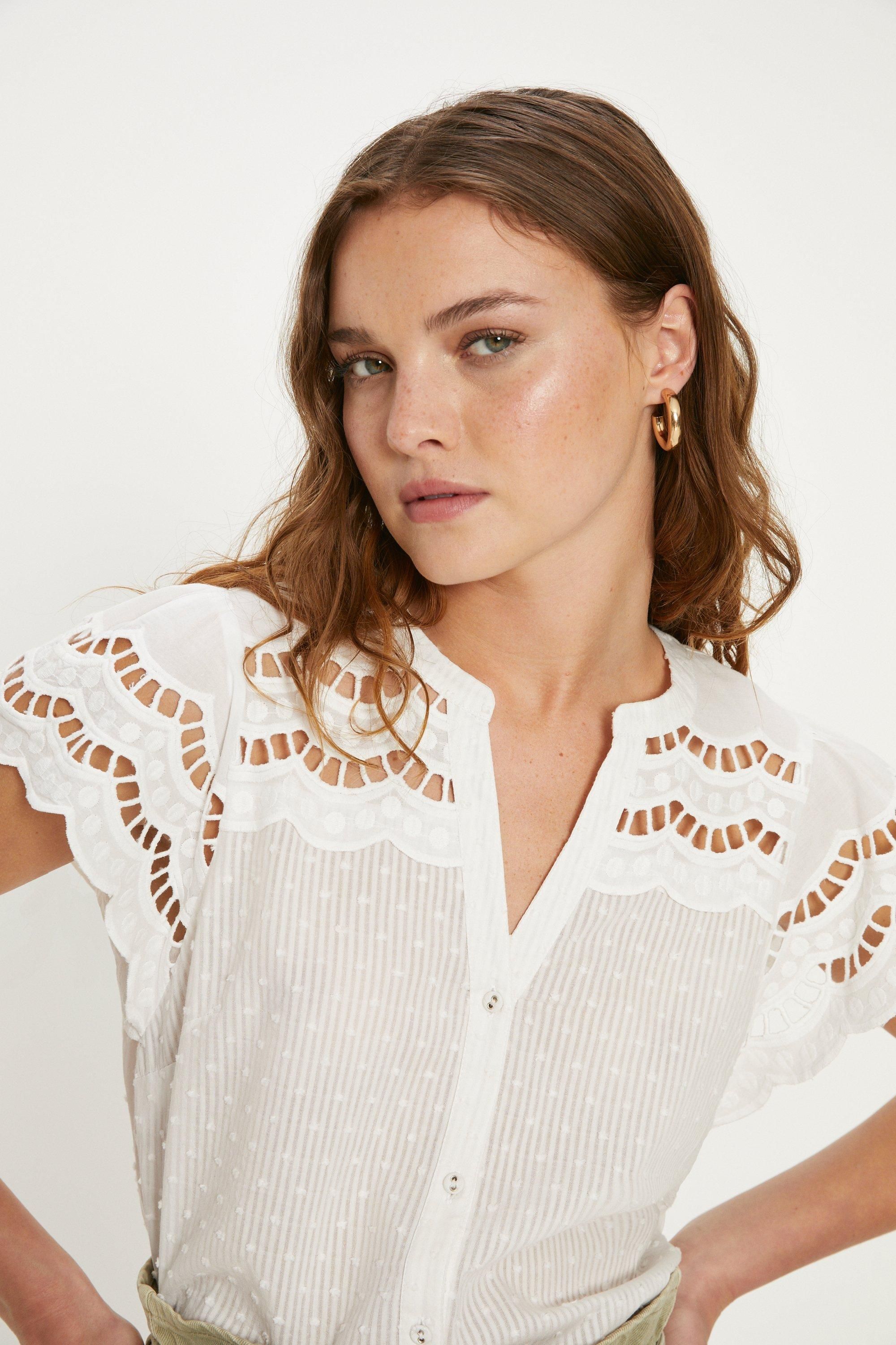 Dobby Textured Blouse | Oasis UK & IE