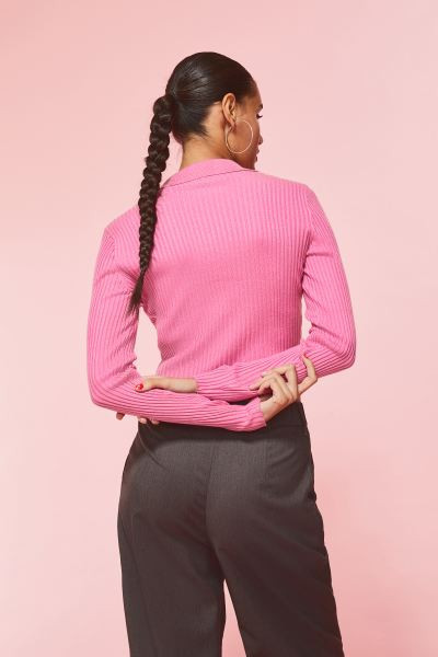 Collared Rib-knit Top | H&M (US + CA)