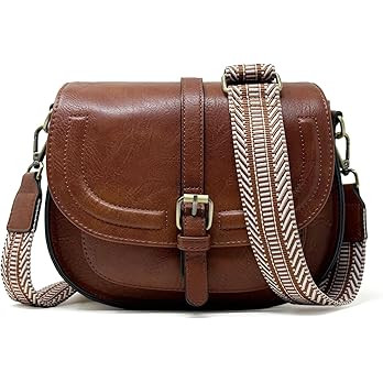 AFKOMST Crossbody Bags for Women,Small Saddle Purse and Boho Cross Body Handbags,Vegan Leather | Amazon (US)