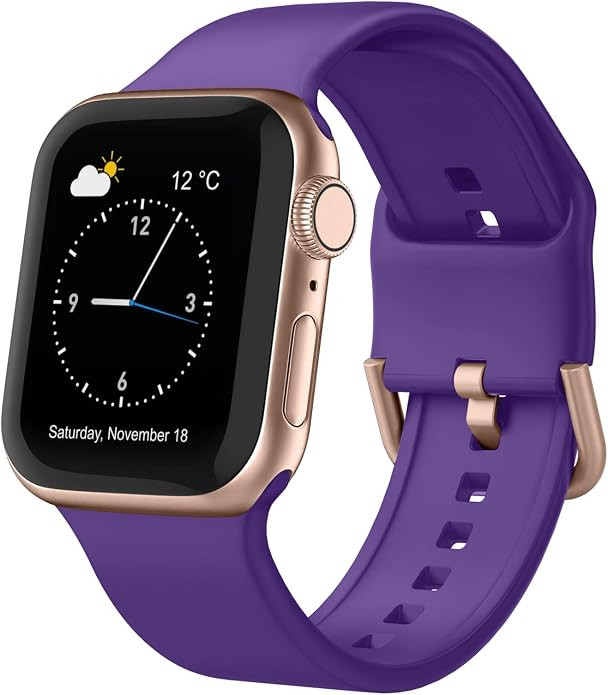 Sport Band Compatible with Apple Watch Bands 49mm 46mm 45mm 44mm 42mm 41mm 40mm 38mm, Soft Silico... | Amazon (US)