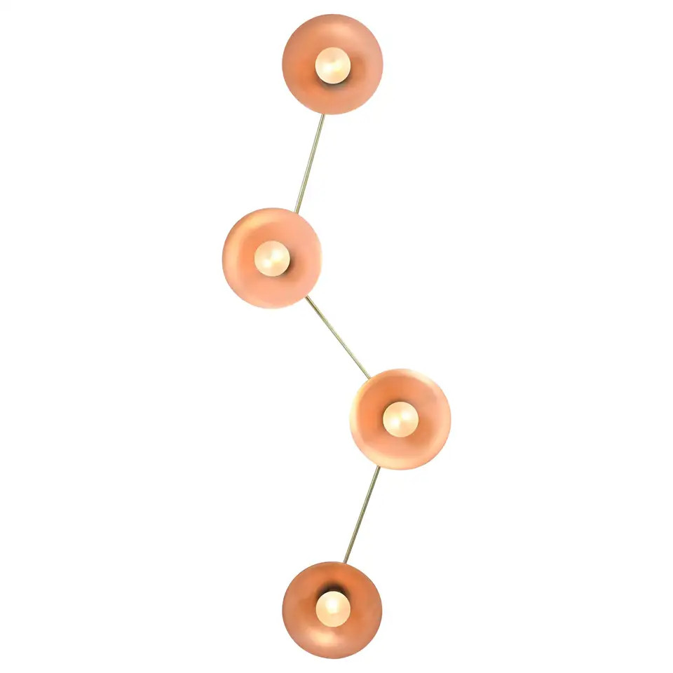 Multi-Focal Wall Light in Brass and Blush Enamel by Blueprint Lighting, 2019 | 1stDibs