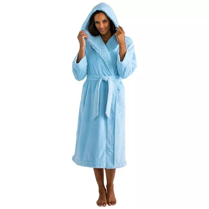 Softies Women's Hooded Sherpa Robe with Tonal Trim | Target