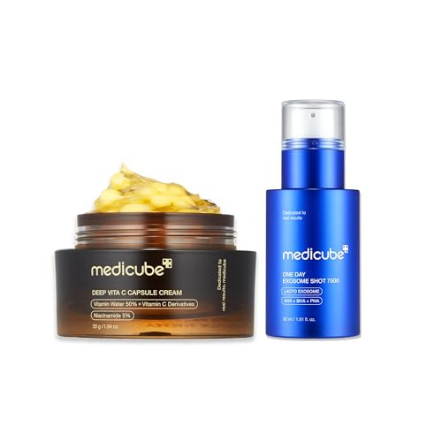 medicube Flawless Skin: Deep Vitamin C Golden Capsule Face Moisturizer and Zero Exosome Shot 7,500 PPM Spicule Facial Serum | Amazon (US)