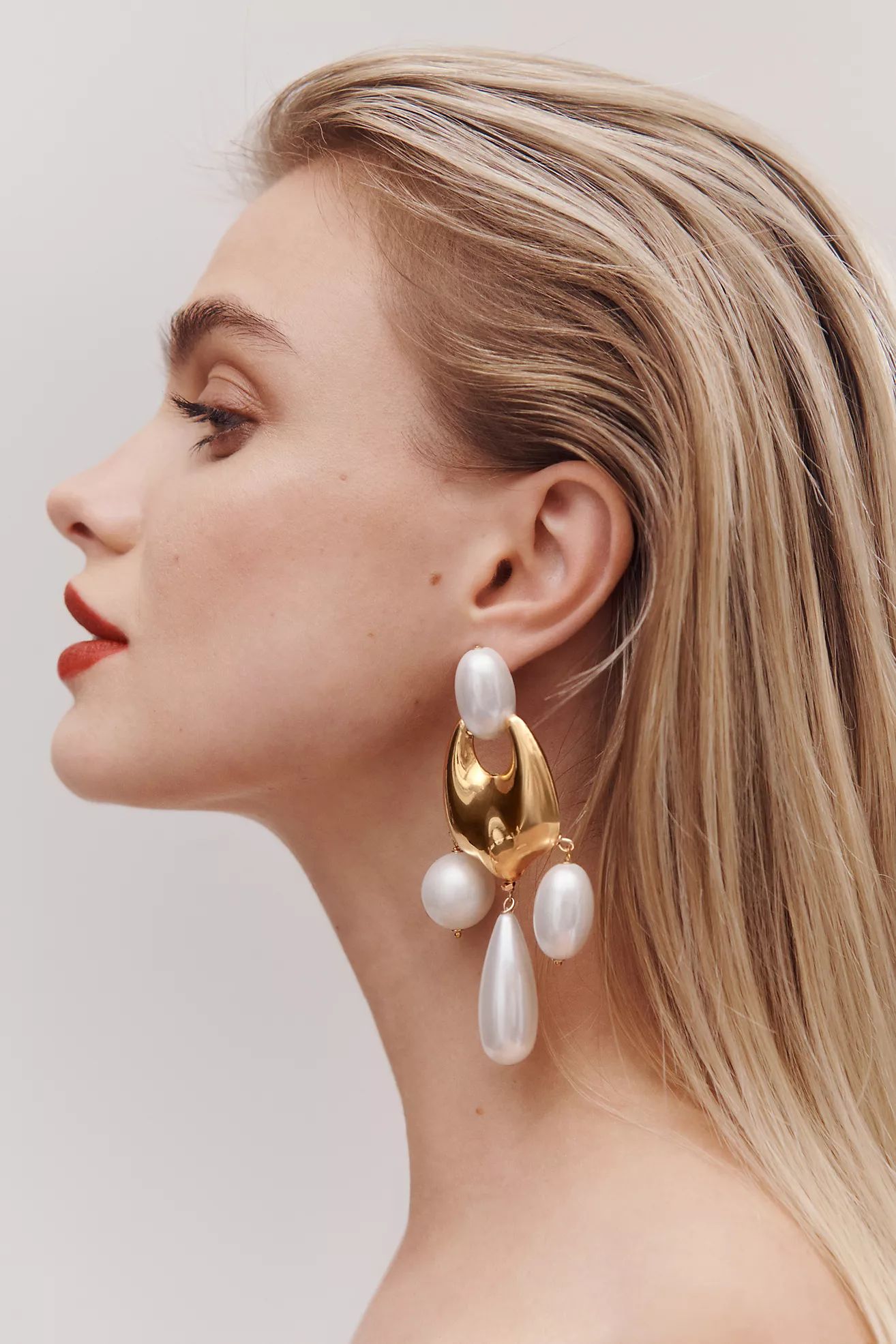 Pearl-Embellished Molten Earrings | Anthropologie (US)