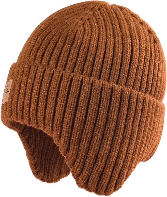 Baby Beanie Fleece Lined Toddler Winter Hat with Ear Flaps Little Girls Boys Warm Hats Cute Beani... | Amazon (US)