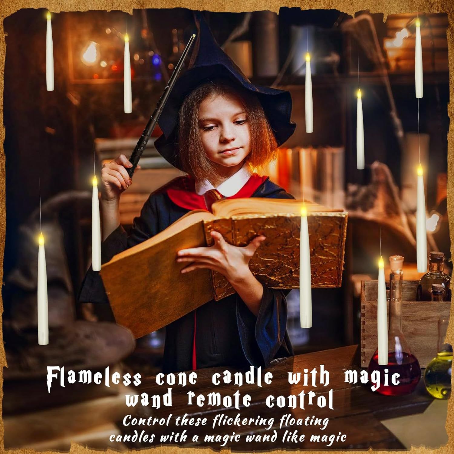 Boribim Halloween Decorations, 20PCS Floating Candles with Magic Wand Remote, 6.6" Hanging Flamel... | Amazon (CA)
