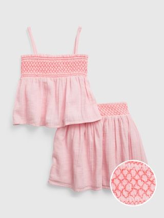 Toddler Crinkle Gauze Smocked Outfit Set | Gap (US)