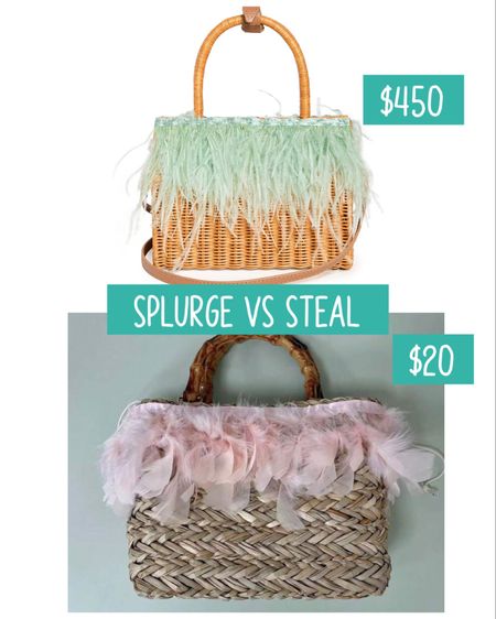 Splurge vs steal, straw bag, tote bag, summer handbag, the look for less, splurge vs steal 

#LTKunder50 #LTKitbag #LTKunder100