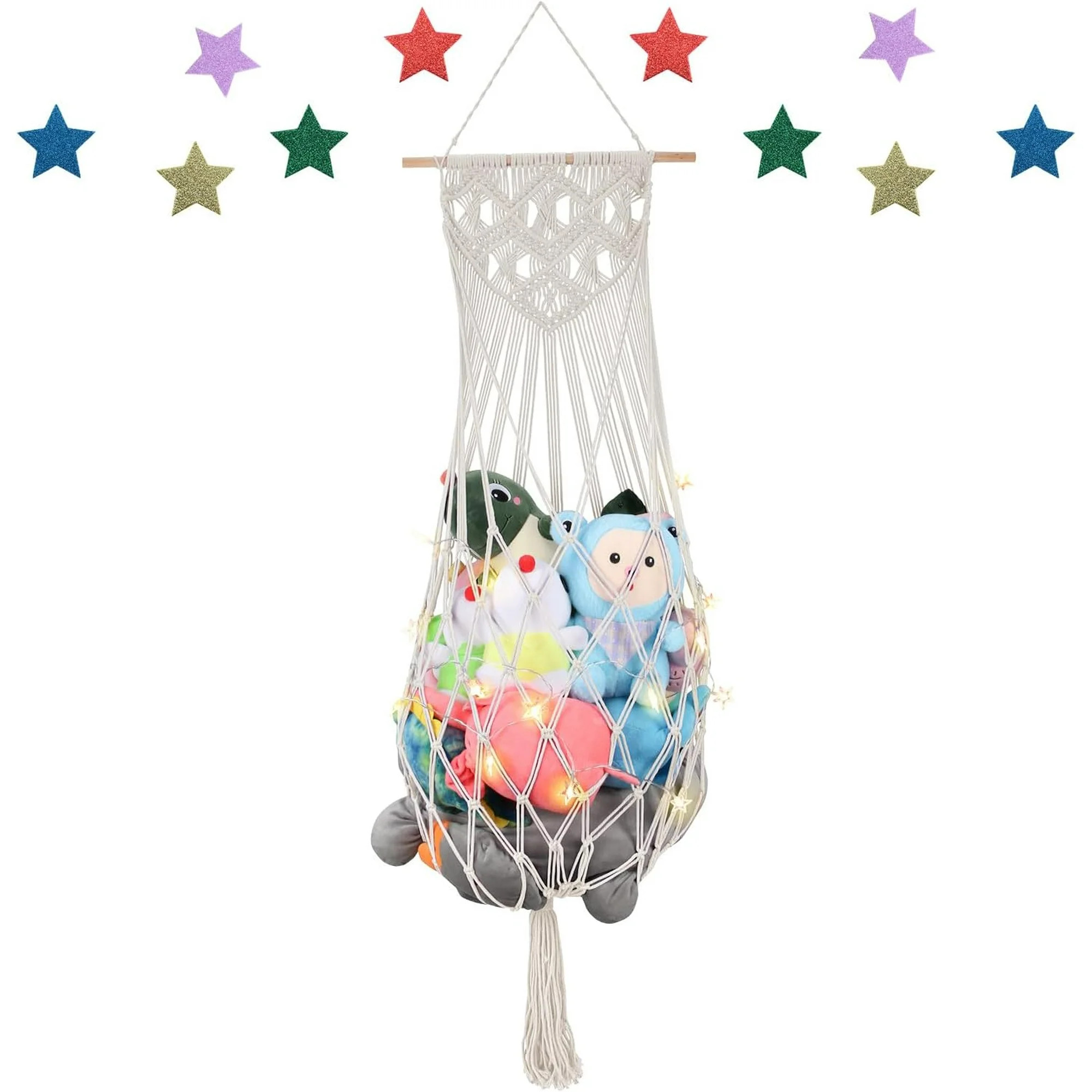 Stuffed Animals Net w/LED Star Light, 63 Inch Jumbo Toy Stuffed Animal Hammock Wall Hanging Net R... | Walmart (US)