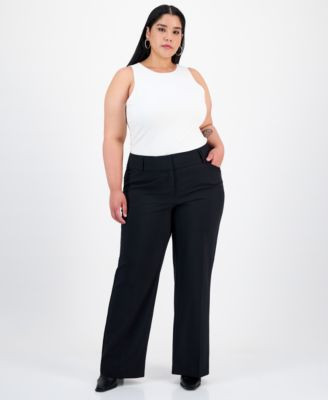 I.n.c. International Concepts Plus and Petite Plus Size Curvy Bootcut Pants, Created for Macy's - Deep Black | Macy's