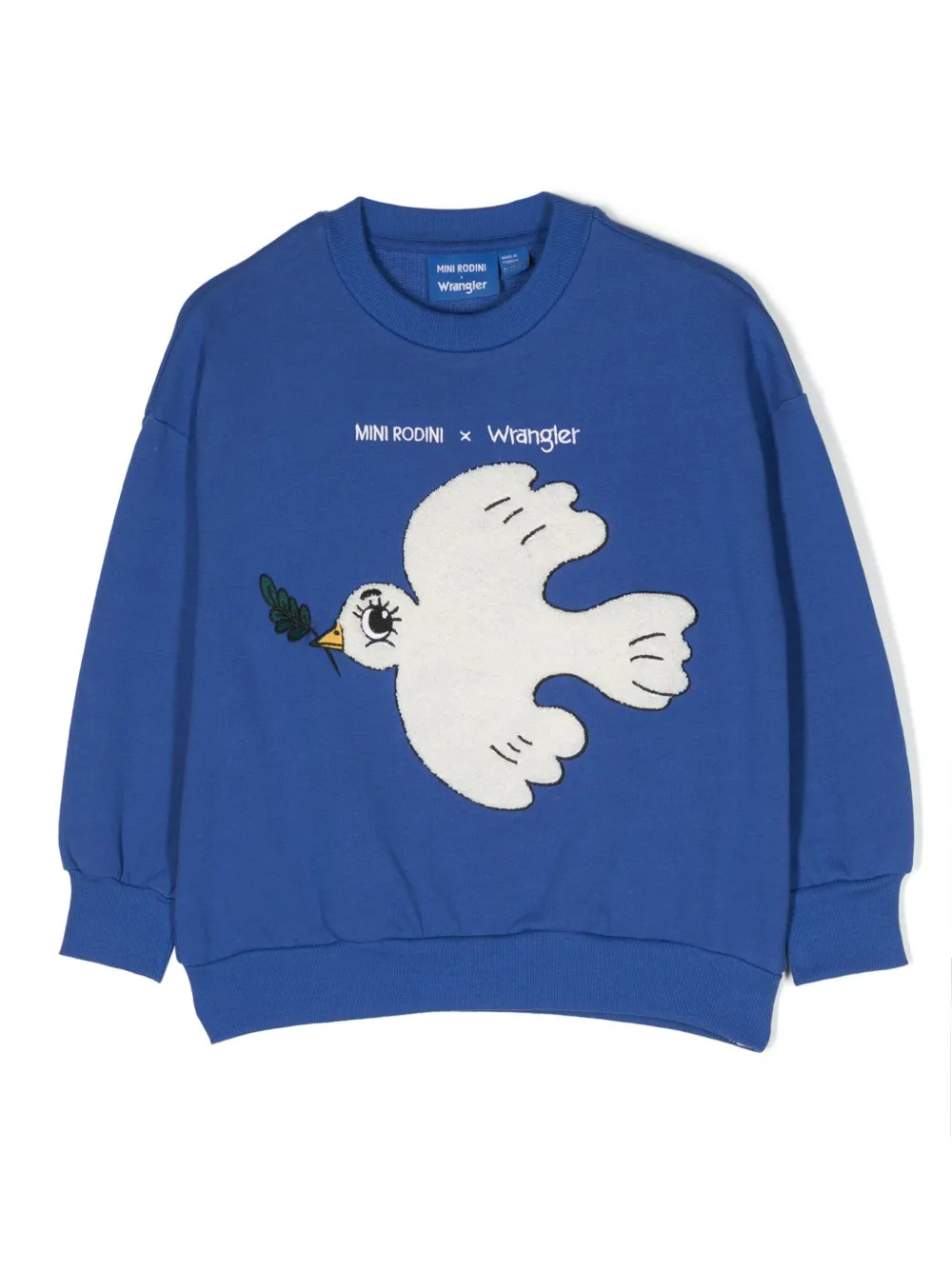 Mini Rodini x Wrangler Peace Dove-motif Sweatshirt | Blue | FARFETCH | Farfetch Global