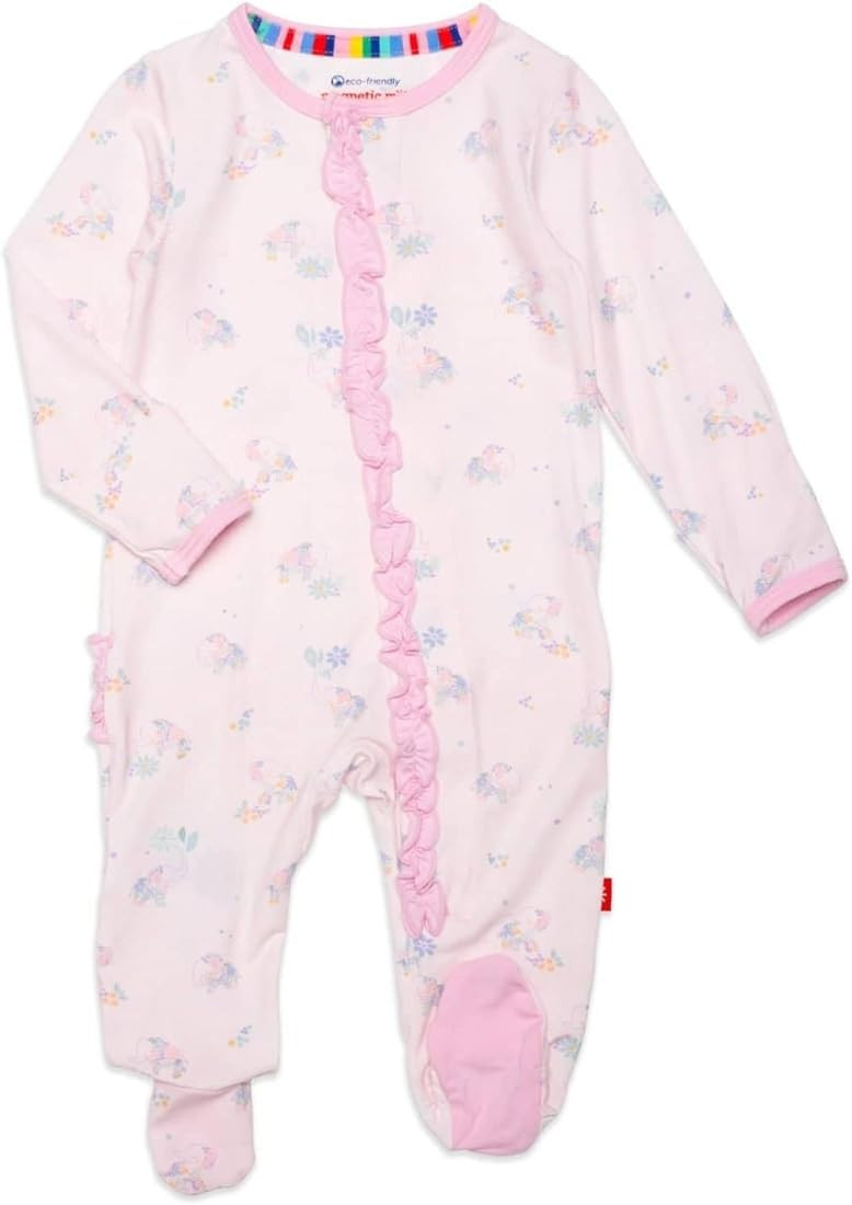 Magnetic Me Girls Modal Magnetic Baby Footie Pajamas | Silky Soft Modal Fabric | Baby Sleepers Av... | Amazon (US)