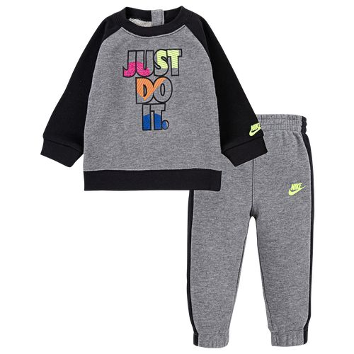 Boys Nike Nike Just Do It Fly Crew Set - Boys' Toddler Grey/Black Size 12MO | Kids Foot Locker (US)