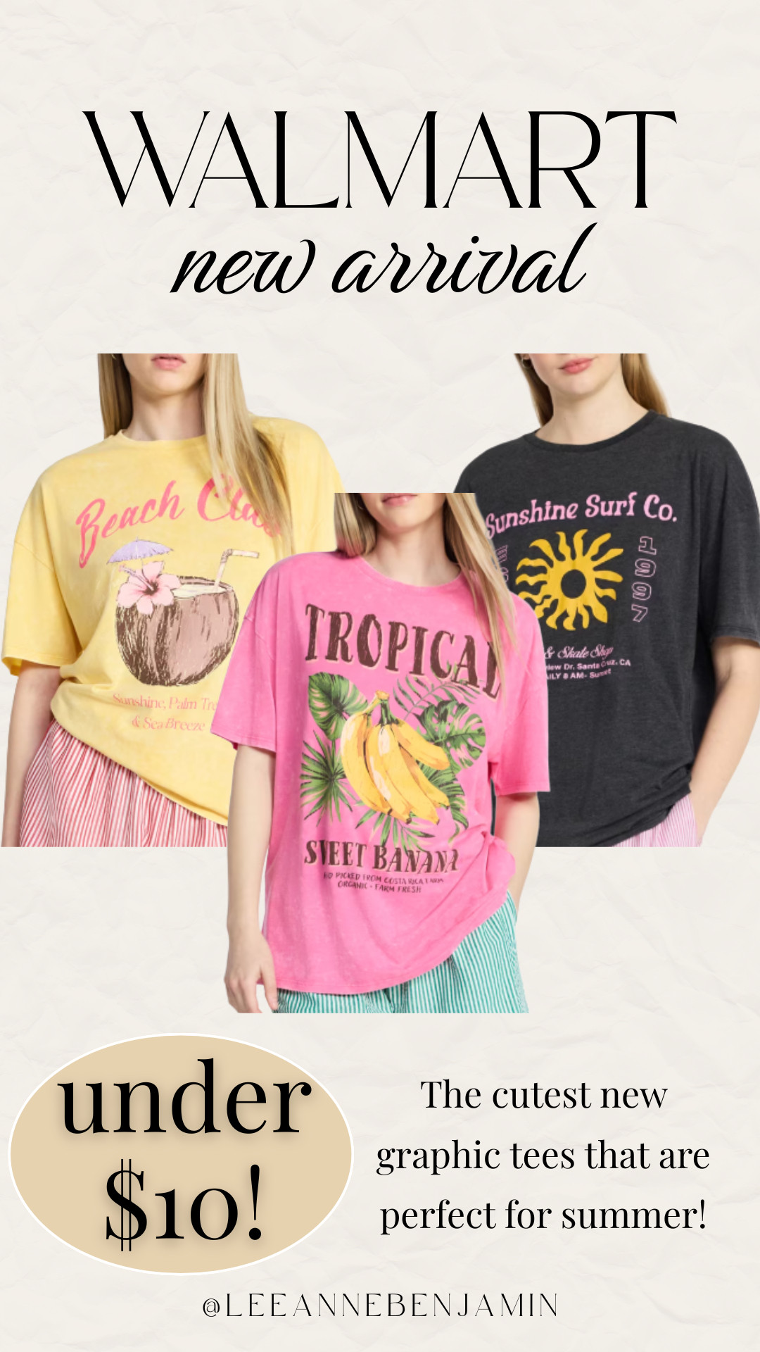New graphic tees under $10 at Walmart! So cute for summer! 

 #LTKdayinmylife #LTKootd #LTKTravel