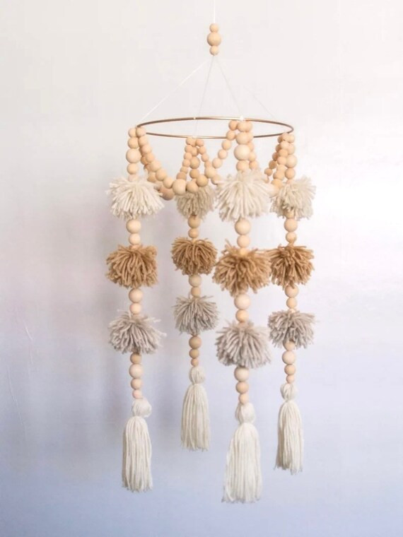 Baby Mobile cream Mushroom Light Gray | Etsy | Etsy (US)