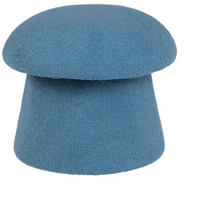Crestview Collection Blue Upholstered Mushroom Ottoman with Storage | Target