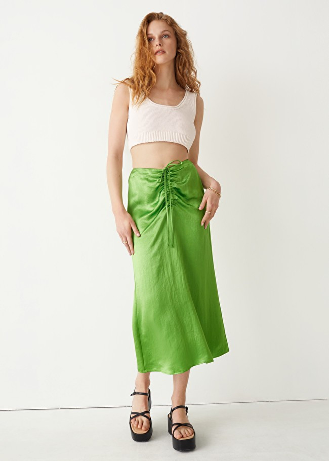 Gathered Satin Midi Skirt | & Other Stories (EU + UK)