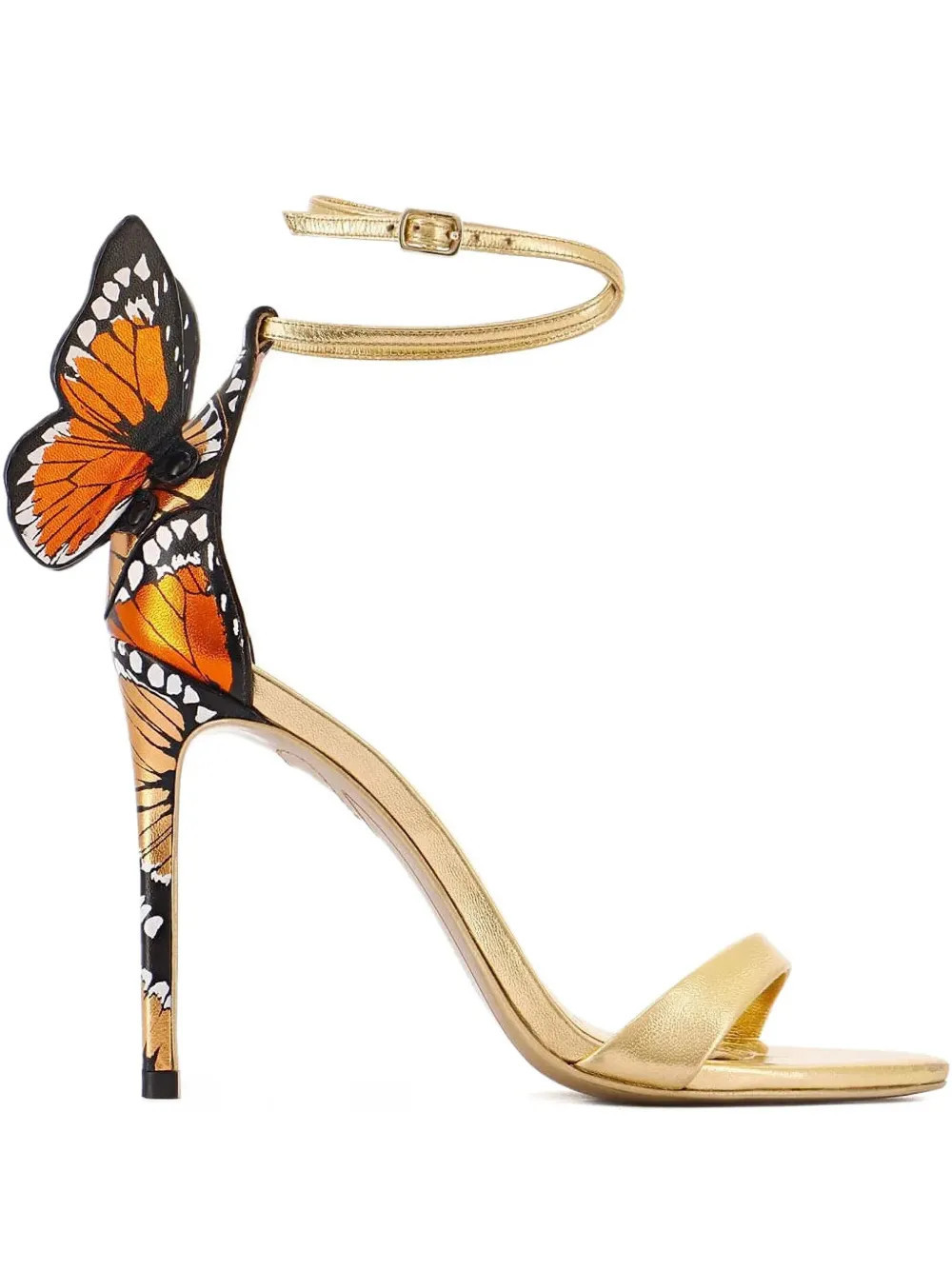 Sophia Webster Chiara butterfly heel sandals - Gold | Farfetch Global